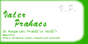 valer prahacs business card